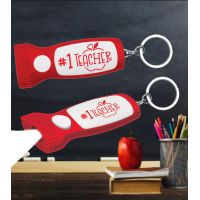 #1 Teacher Flashlight Key Chain - Teacher Christmas Closeout Gifts - Santa Shop Closeouts